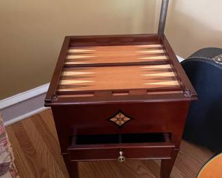 Vintage Game Table with Chess and Backgammon Boards