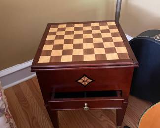 Vintage Game Table with Chess and Backgammon Boards