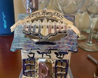 Blue Sky Clayworks Happy Hanukkah Candle House by Heather Goldminc