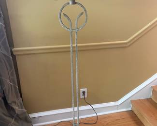 Vintage Industrial Metal Floor Lamp with Stone Base