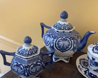 Bombay Company Blue and White Chinoiserie Porcelain Tea Service