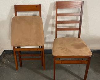Vintage Folding Ladder-Back Dining Chairs