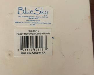 Blue Sky Clayworks Happy Hanukkah Candle House by Heather Goldminc