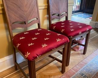 Vintage Art Deco Style Dining Chairs - Pair