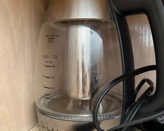 Sur La Table glass electric tea kettle with infuser basket