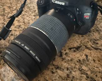 Canon EOS Rebel T3i camera with 75-300mm zoom lens