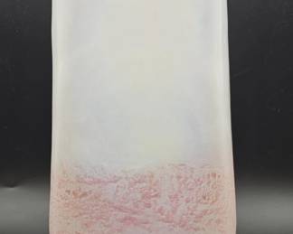 614h Handblown opalescent white art glass tapered