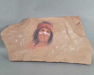 472 Hand painted Native American portrait on a