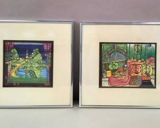 578 Pair of vintage Friedensreich Hundertwasser prints