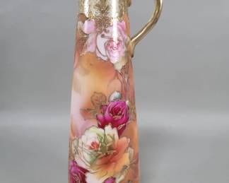 423 Antique Nippon hand painted Moriage pitcher