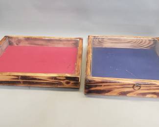 449 Pair of vintage shadow box display cases