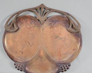 42 Art Nouveau copper and brass tray