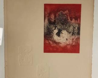 312h Vintage hand signed Le Ba Dang lithograph