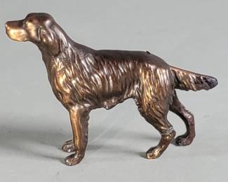 518 Trophy Craft copper tone lead hunting dog figure