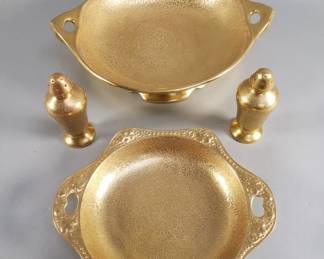 431 Group of vintage gold encrusted Pickard style