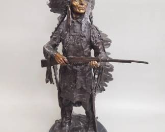 535 Signed Kauba Native American bronze sculpture on
