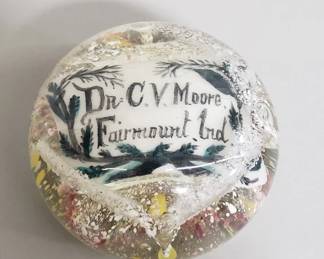 327 Antique hand blown glass paperweight