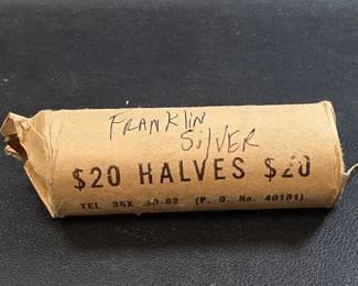 275 Roll of 40 circulated Franklin silver half dollar