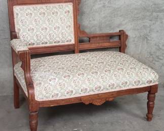 140 Victorian Eastlake walnut arm ladies lounge