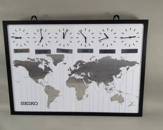 382 Seiko quartz Worlds View wall clock