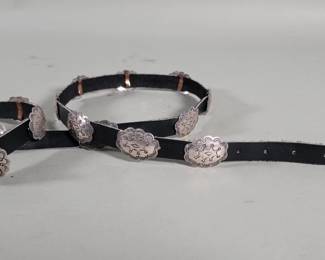 524 Silver, leather and copper belt