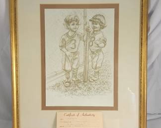 317h Vintage lithograph Littlest League Judie Martin