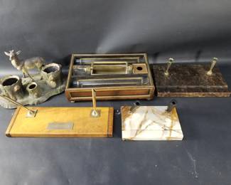 348 Group of vintage desk accessories