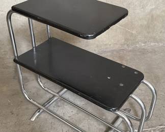 181 Lloyd Art Deco chrome wood tiered side table