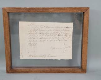 587 Framed handwritten Revolutionary War pay order