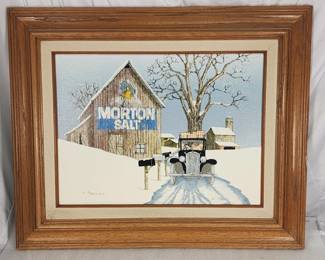 322h Vintage Moran Salt oil on canvas hand signed