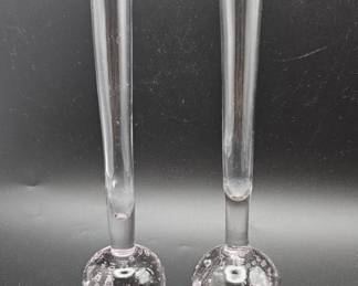 615h Pair of vintage handblown pale pink