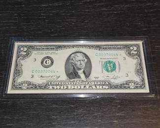 398h 1976 uncirculated $2 bill star note