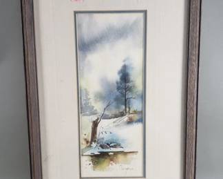 441 Signed vintage Bergenon watercolor painting