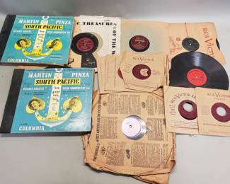 619 Box of 78rpm and 45rpm records