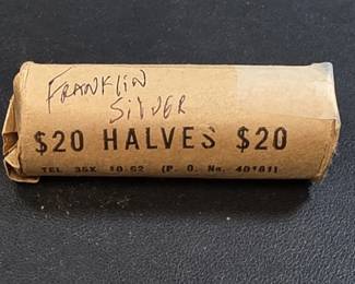 515 Roll of 40 circulated Franklin silver half dollar