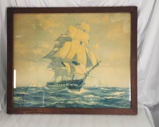 326h Antique Gordon Grant Maritime print