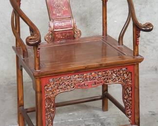 142 19th century Chinese hand carved walnut and pine
