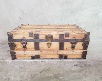 534 Vintage wood storage trunk