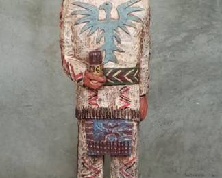 182 Vintage carved wood Native American statue