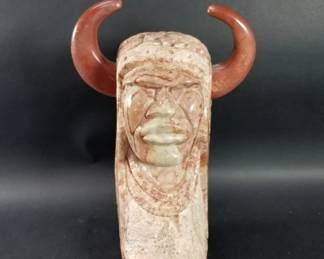 550 Signed Belgarde Carved stone Native American