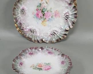437 R.S. Prussia porcelain cake plate and plate