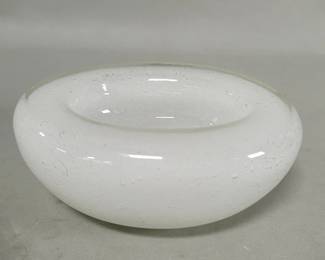 20 Mid century hand blown art glass bowl clambroth
