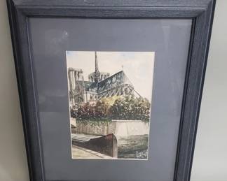 209 Vintage signed watercolor