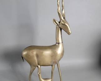 517 Vintage brass gazelle figure
