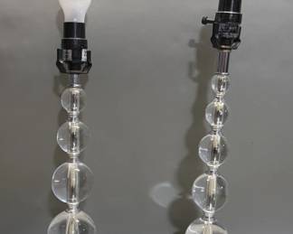 197 Pair of tiered acrylic ball lamps