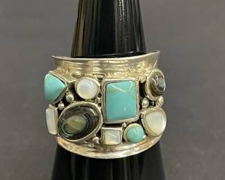 444h Sterling silver multistone ring