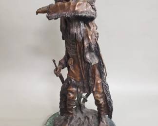 201 Carl Kauba patinated bronze sculpture of Native