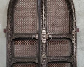 190 Antique rustic iron and hand carved