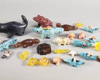 466 Group of vintage stone and resin animal figurines