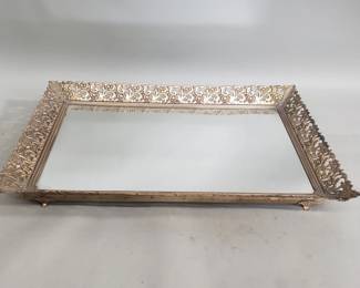 313 Vintage mirrored vanity tray